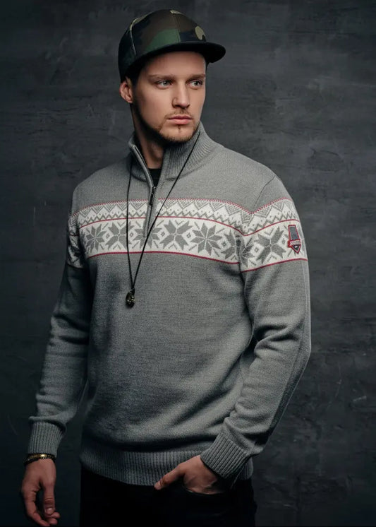 Wirvelvind Nordic Herrtröja Ullgenser, Grå