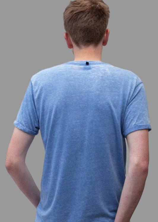 Wirvelvind T-shirt Run DMC "Burned out Logo" Blå