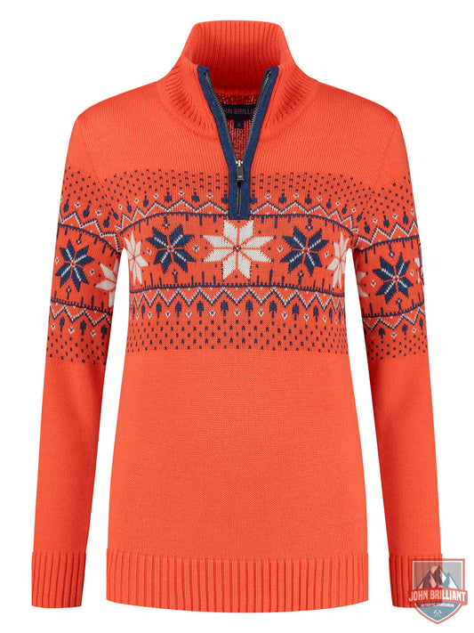 Norwegian Womens Pullover Fargerik, Orange