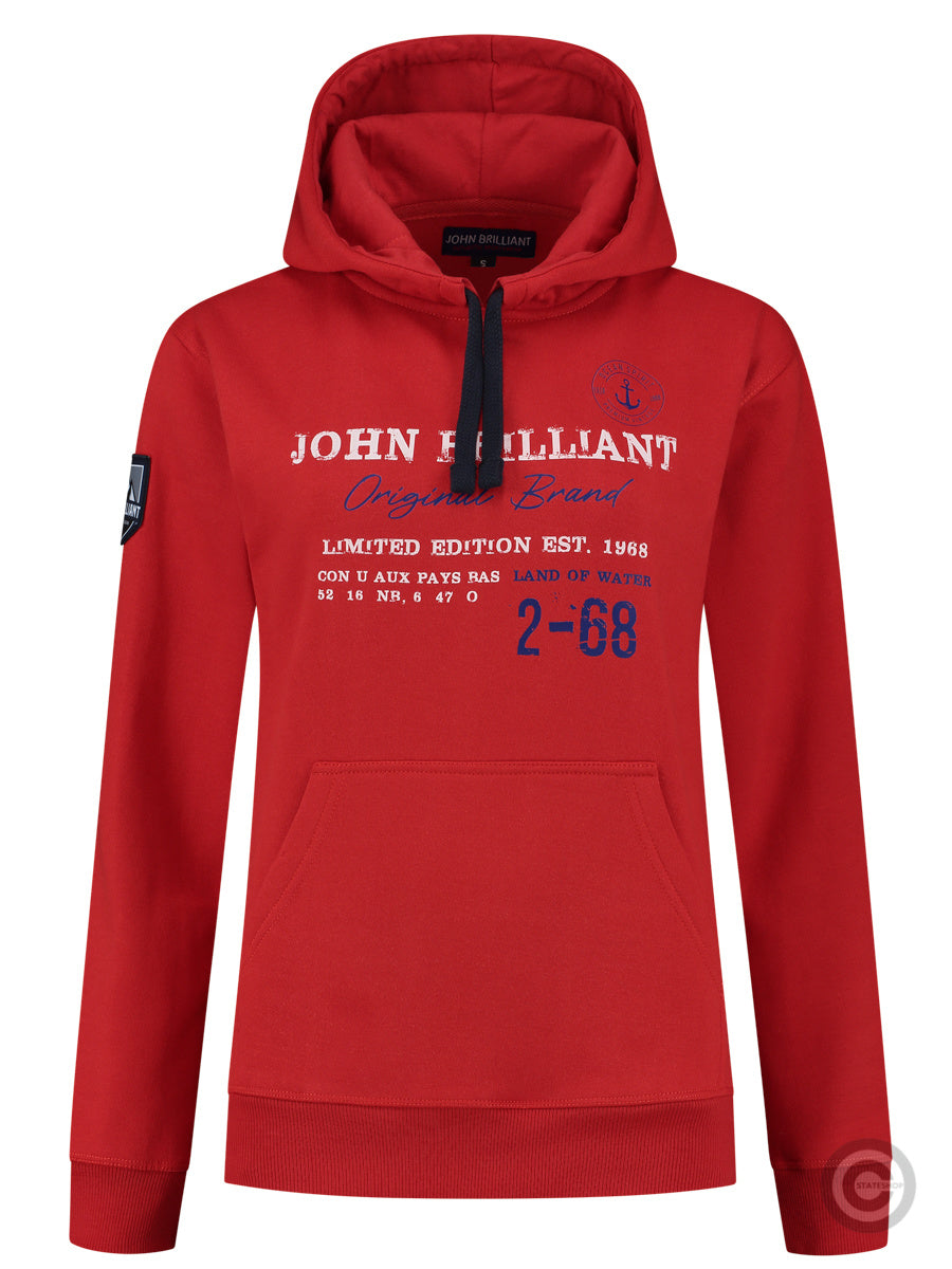 Hoodie sweatshirt with nautical print, Red