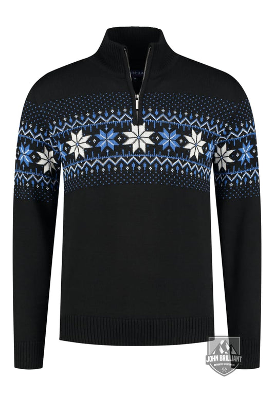 Shop online Premium Quality Norwegian Mens Pullover Merino, Black - John Brilliant