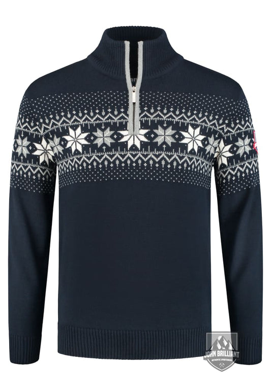 Buy online Premium Quality Norwegian Mens Pullover Merino, Navy - John Brilliant