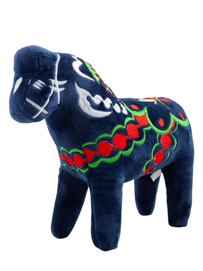 Mjuk Dalahäst Mörkblå 20 cm | Svensk Kurbits Plyschfigur