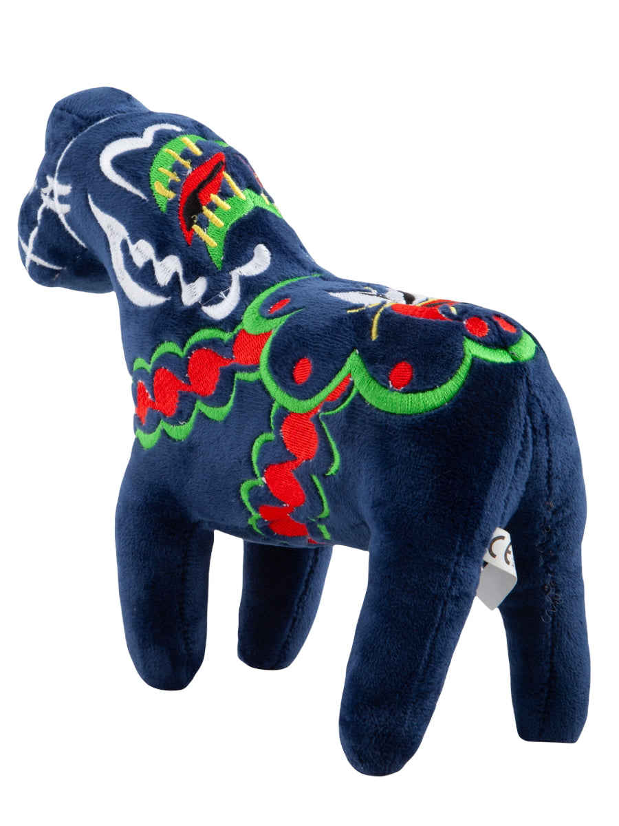 Mjuk Dalahäst Mörkblå 20 cm | Svensk Kurbits Plyschfigur