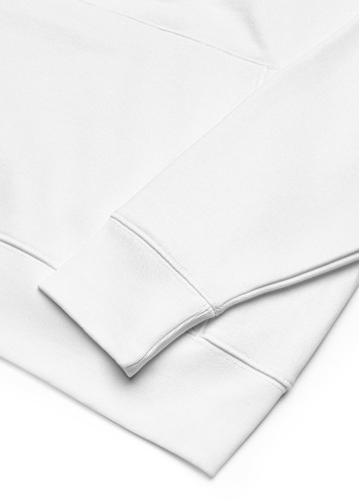 Ekologisk hoodie vit | Båtkusten kallar – Wirvelvind