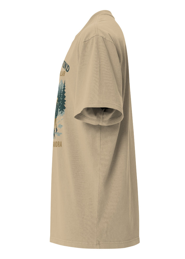 Faded T-shirt i khaki med Wirvelvind fjäll- och vandringstryck