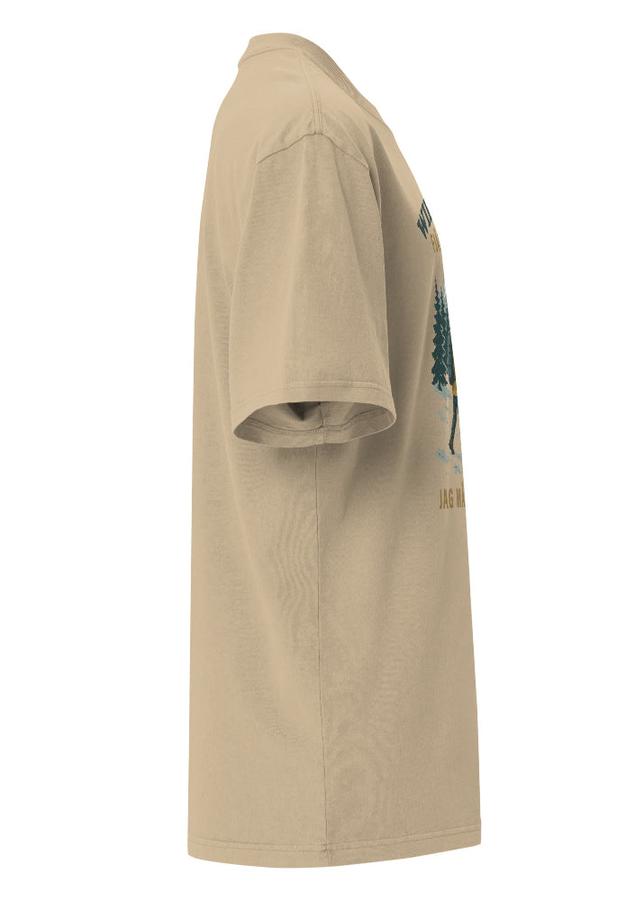 Faded T-shirt i khaki med Wirvelvind fjäll- och vandringstryck