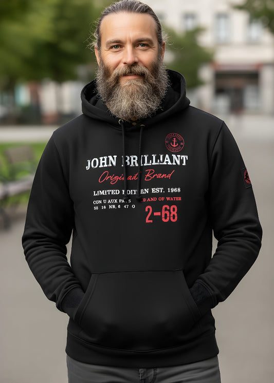 Huvtröjan med nautiskt tryck, Svart Mood