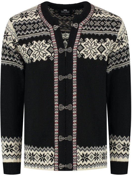 Cardigan norvégien rétro, noir