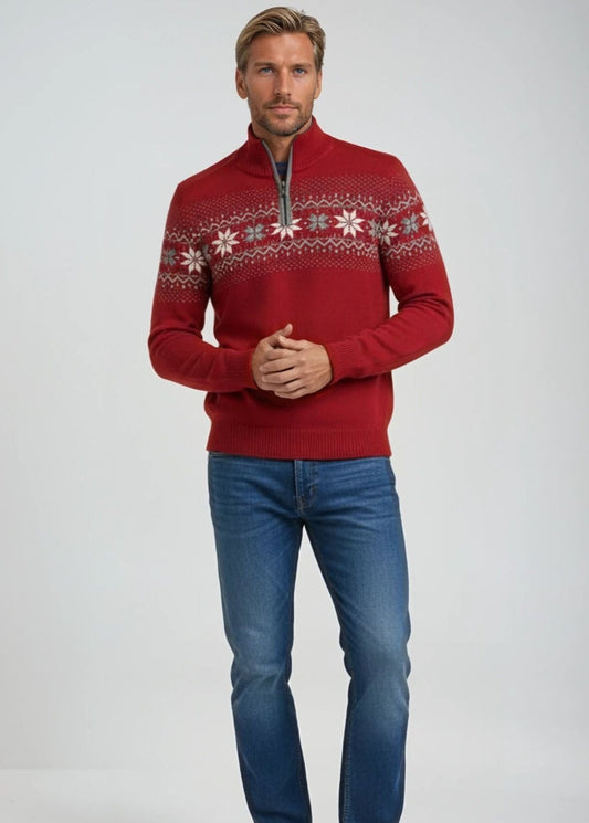 Nordic Herrtröja Merino, Röd detalj