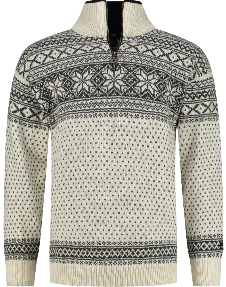 Norfinde, Pullover av 100% ren ny norsk ull, Benvit