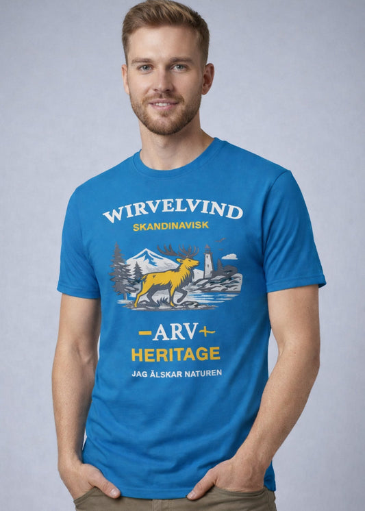 Skandinavisk Arv T-shirt blå | Nature Heritage – Wirvelvind