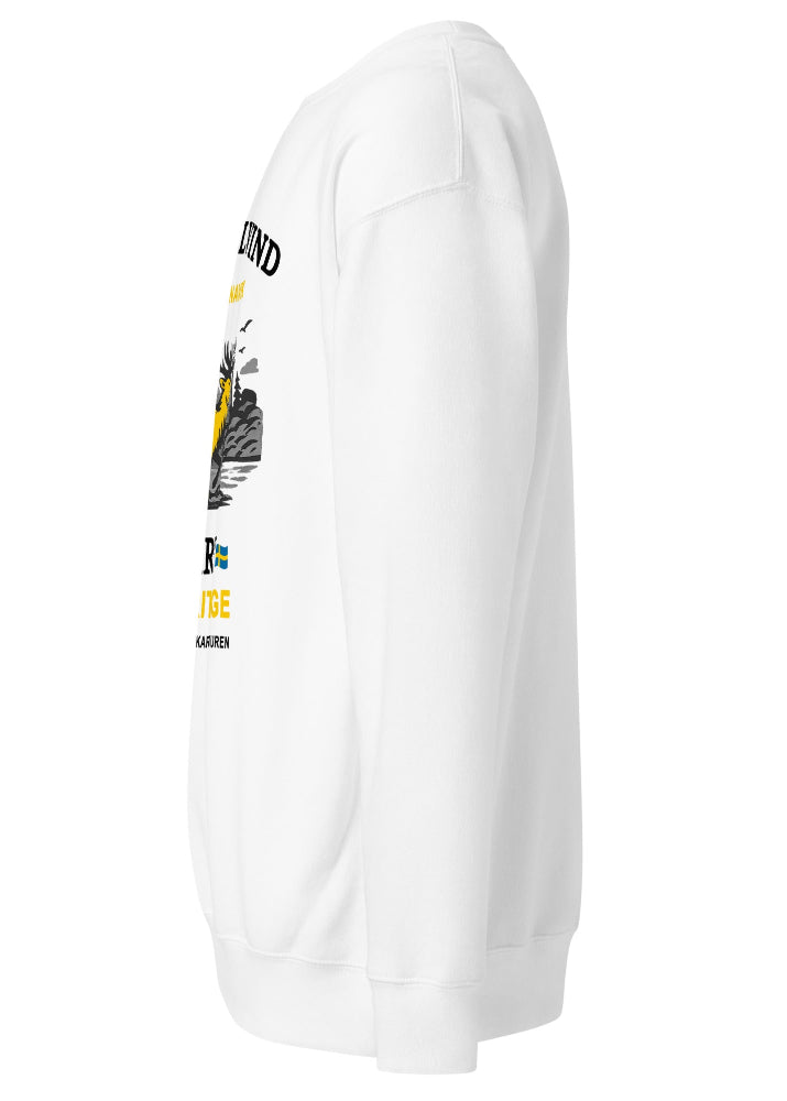 Skandinavisk arv – Sweatshirt vit med nordiskt tryck | Wirvelvind