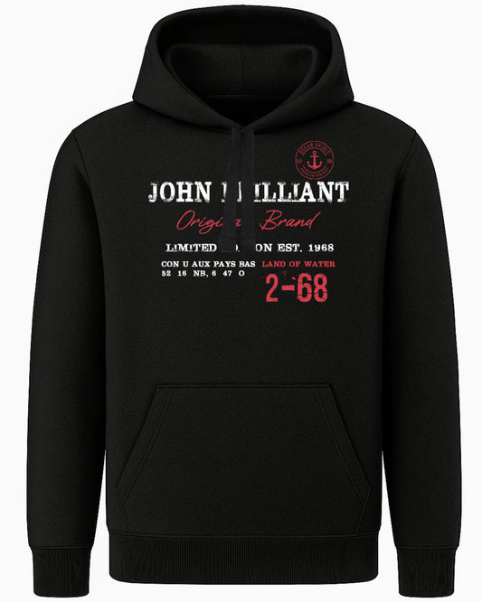 Wirvelvind Huvtröjan med nautiskt tryck, Svart