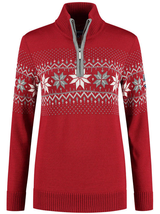 Wirvelvind Nordic Damtröja Merino, Röd