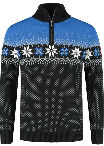 Wirvelvind Nordic Herrtröja Merino, blå & svart