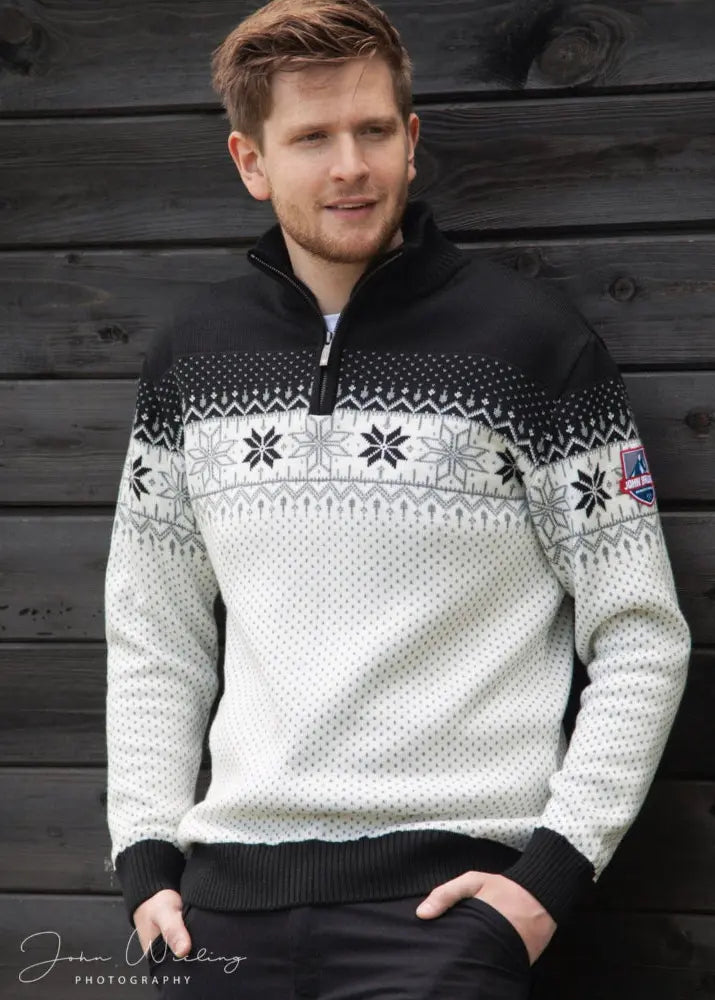 Wirvelvind Nordic Herrtröja Merino, svart & vit