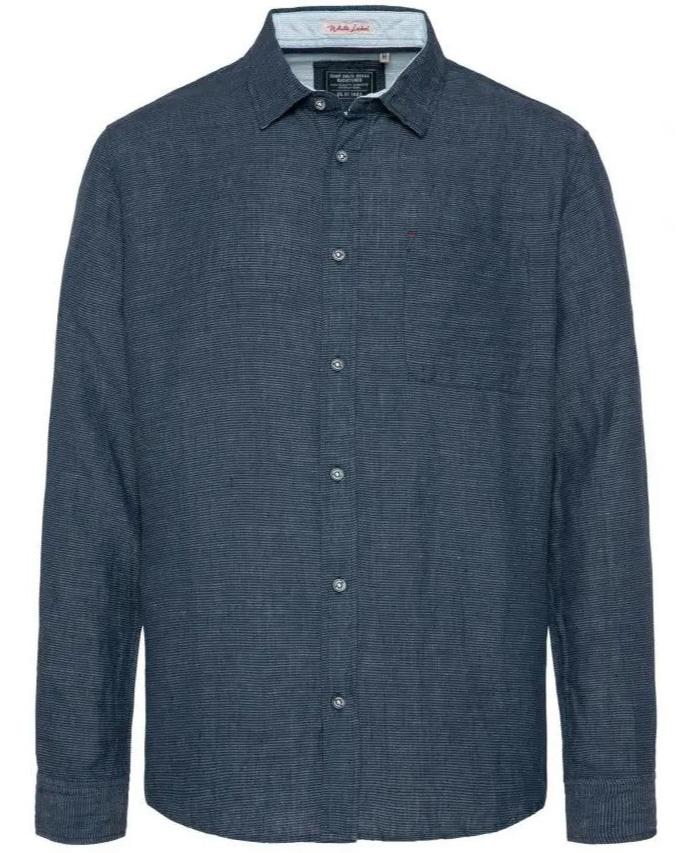 Wirvelvind Skjorta Linne, mörkblå