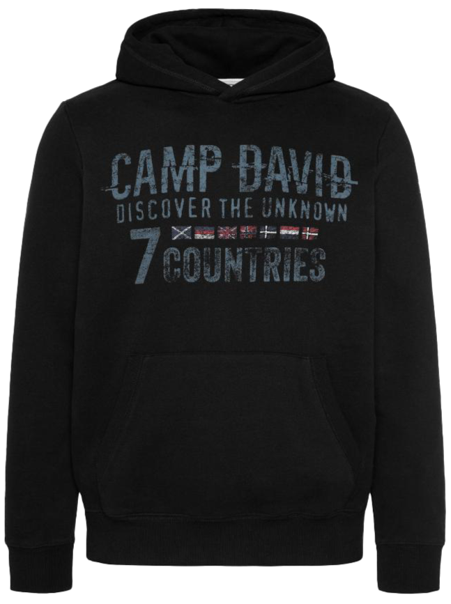 Wirvelvind Svart broderad sweat mix hoodie – Din snygga utomhusupplevelse