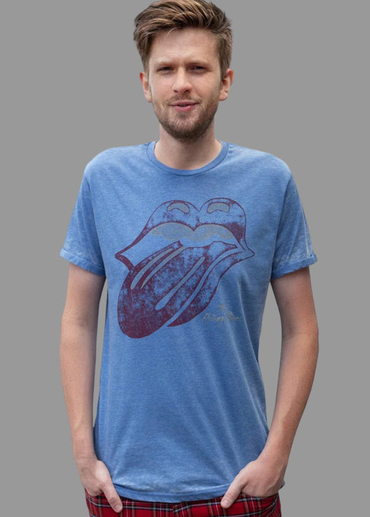 Wirvelvind T-shirt The Rolling Stones "Burned Out Tongue" Blå