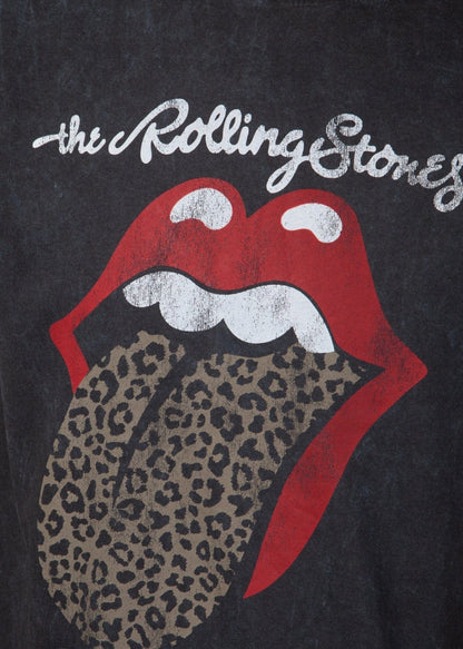 Wirvelvind T-shirt The Rolling Stones "Leopard Tongue" Mörkgrå