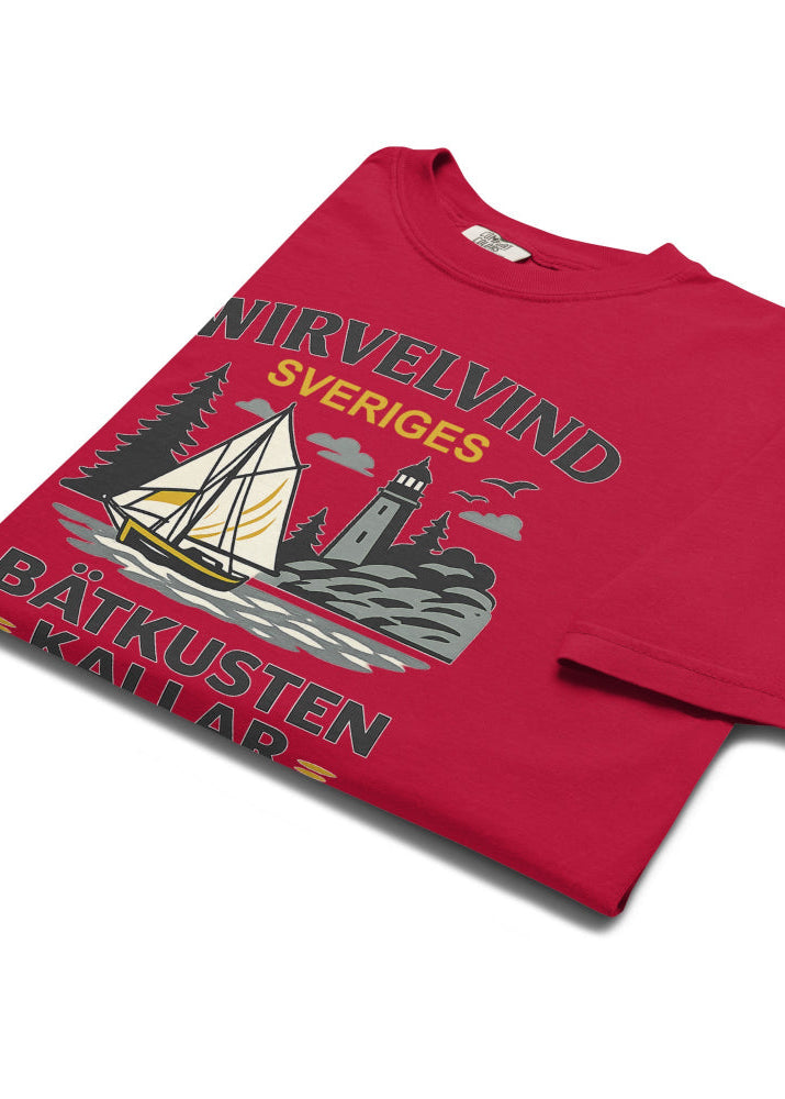 Wirvelvind röd t-shirt | Båtkusten kallar – Jag måste