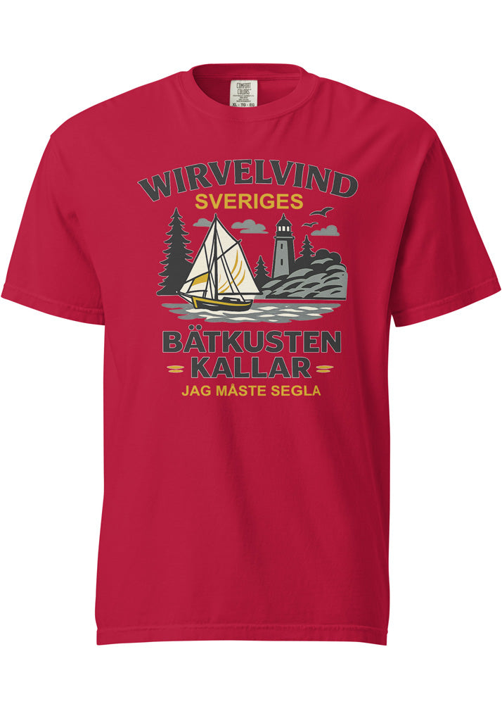 Wirvelvind röd t-shirt | Båtkusten kallar – Jag måste
