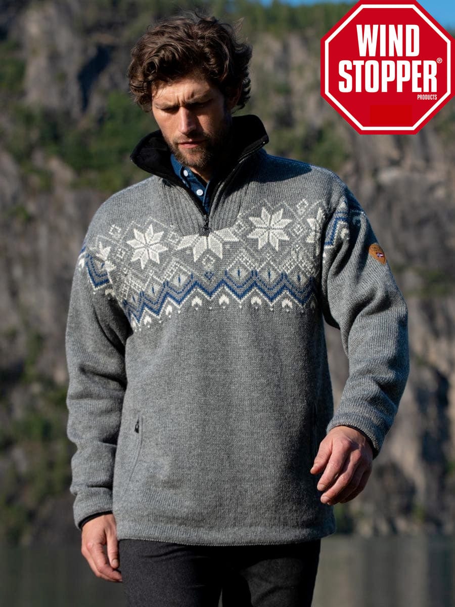 Fongen Wetterfester Herrenpullover, Grau