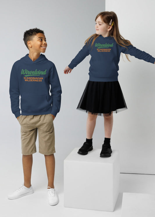 Ekologisk hoodie för barn i mörkblå färg