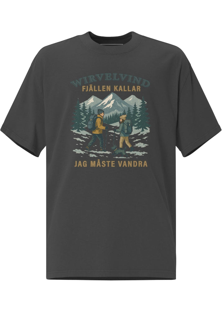 Faded T-shirt med Wirvelvind fjäll- och vandringstryck framifrån