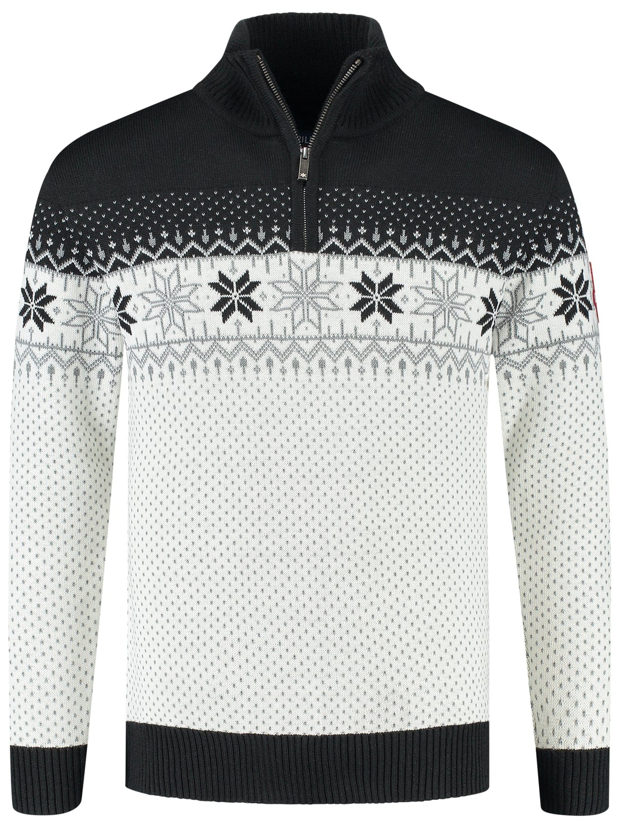 Norsk Herrpullover Merino, svart & vit.