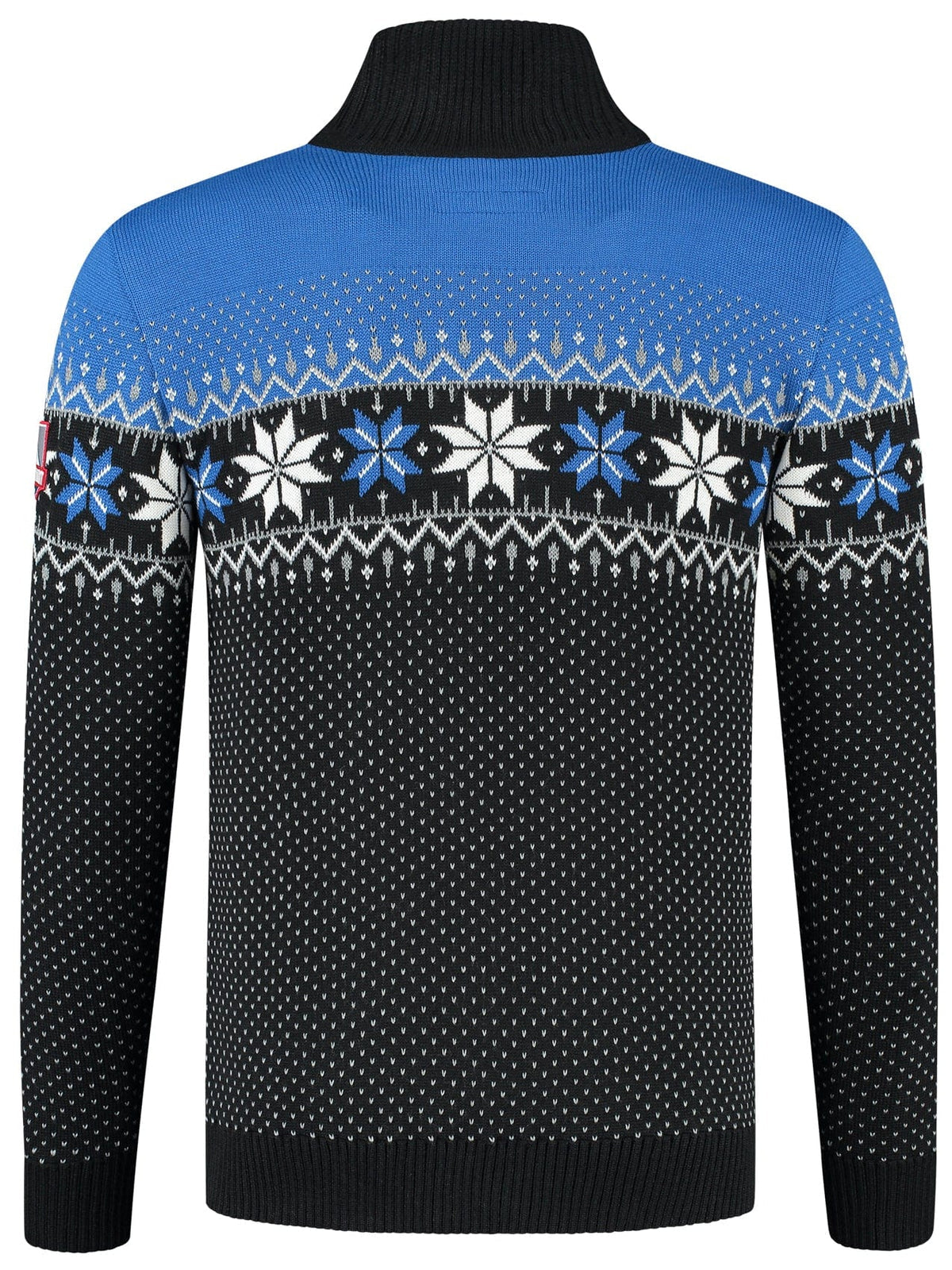 Norwegian Mens Pullover Merino, blue & black