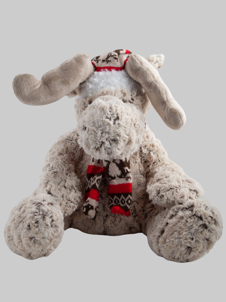 Mjukisdjur älg 35 cm med nordisk design, idealisk som vinterdekoration eller present.