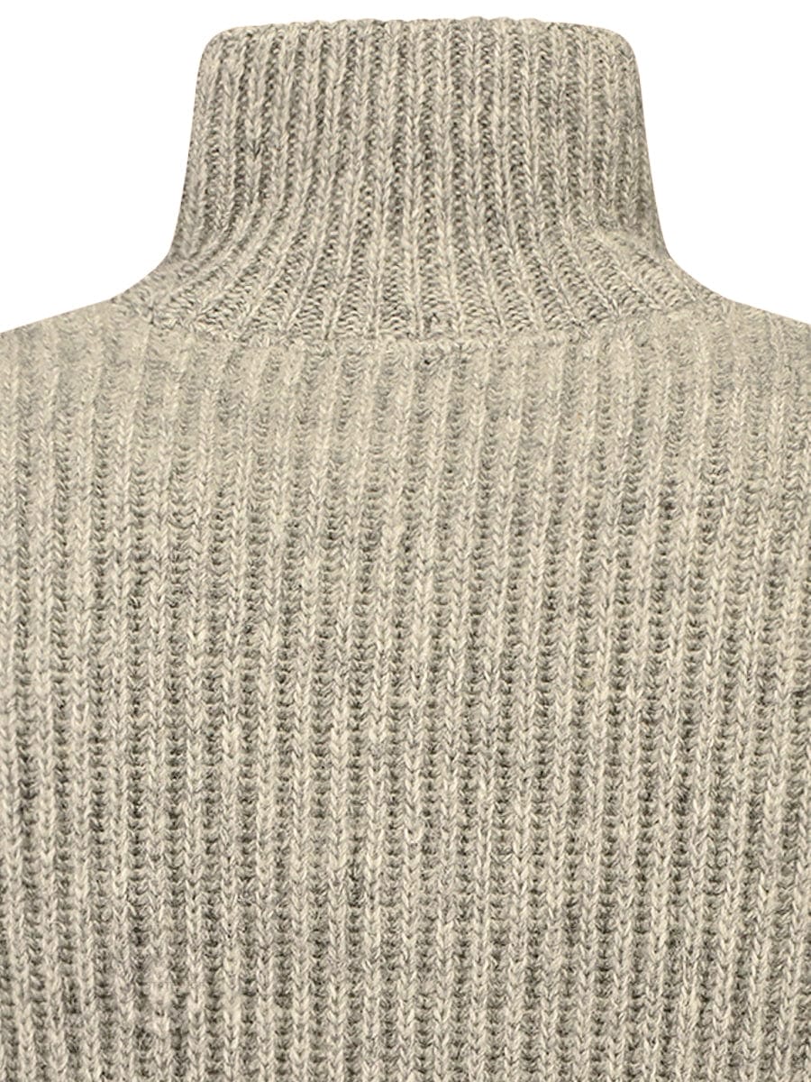 Strapazierfähiger Rippstrickpullover, beige