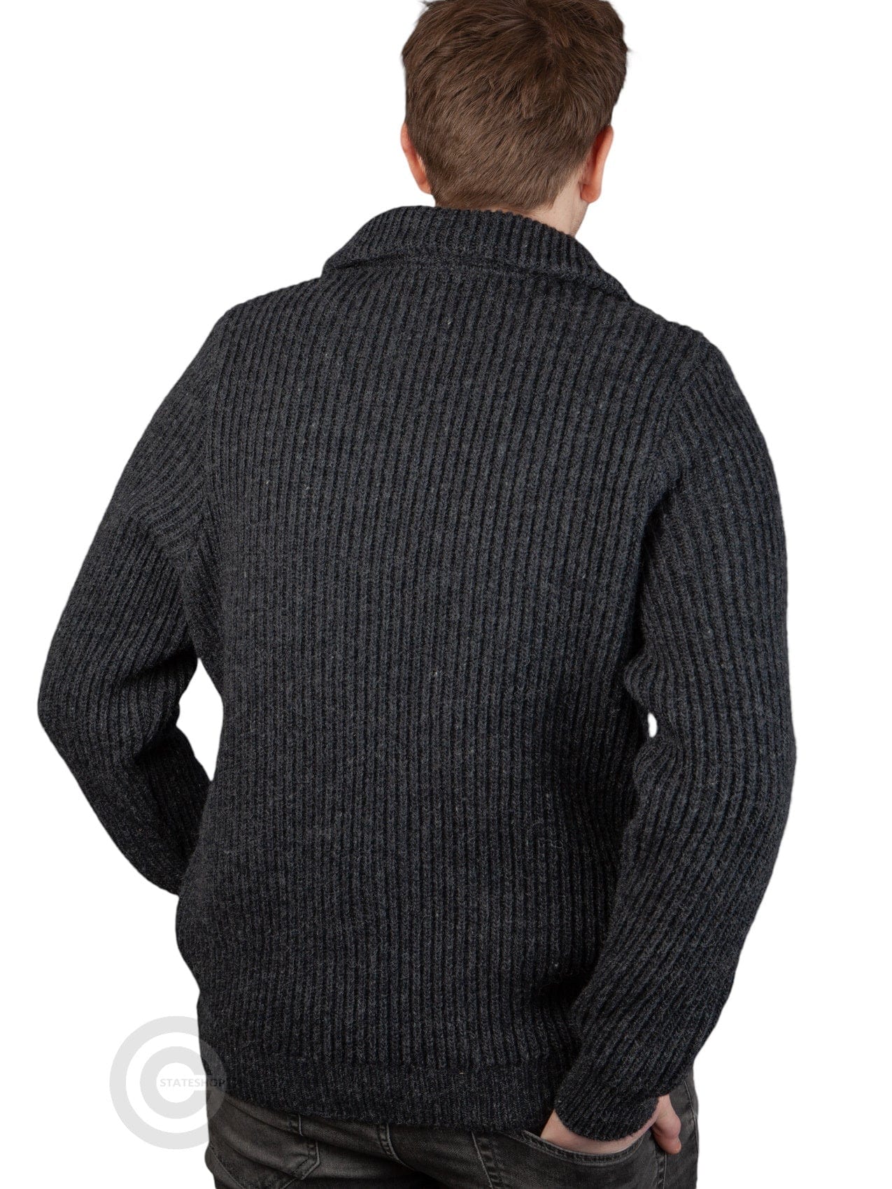 Hard wearing rib sweater, Charcoal