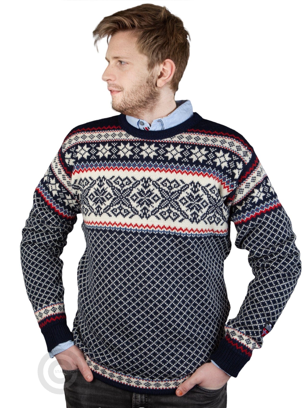 Nordic crew neck Sweater, darkblue