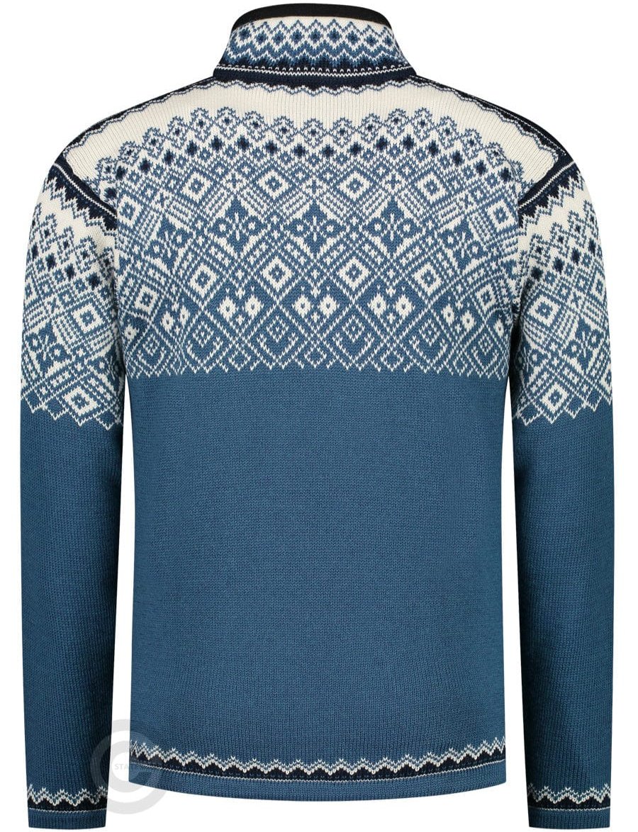 Nordischer Pullover mit Reißverschluss, Traditional Blue