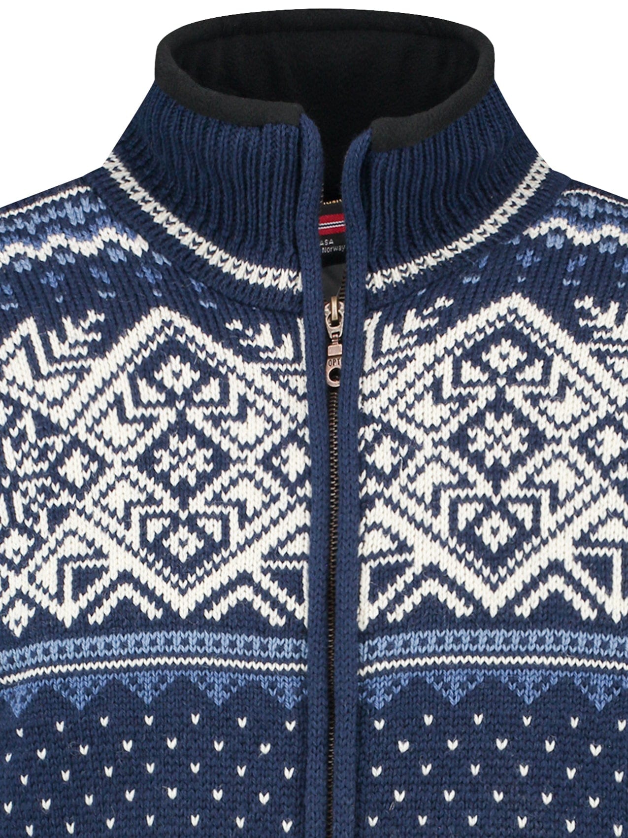 Norwegischer Cardigan-Windstopper aus 100 % reiner Wolle