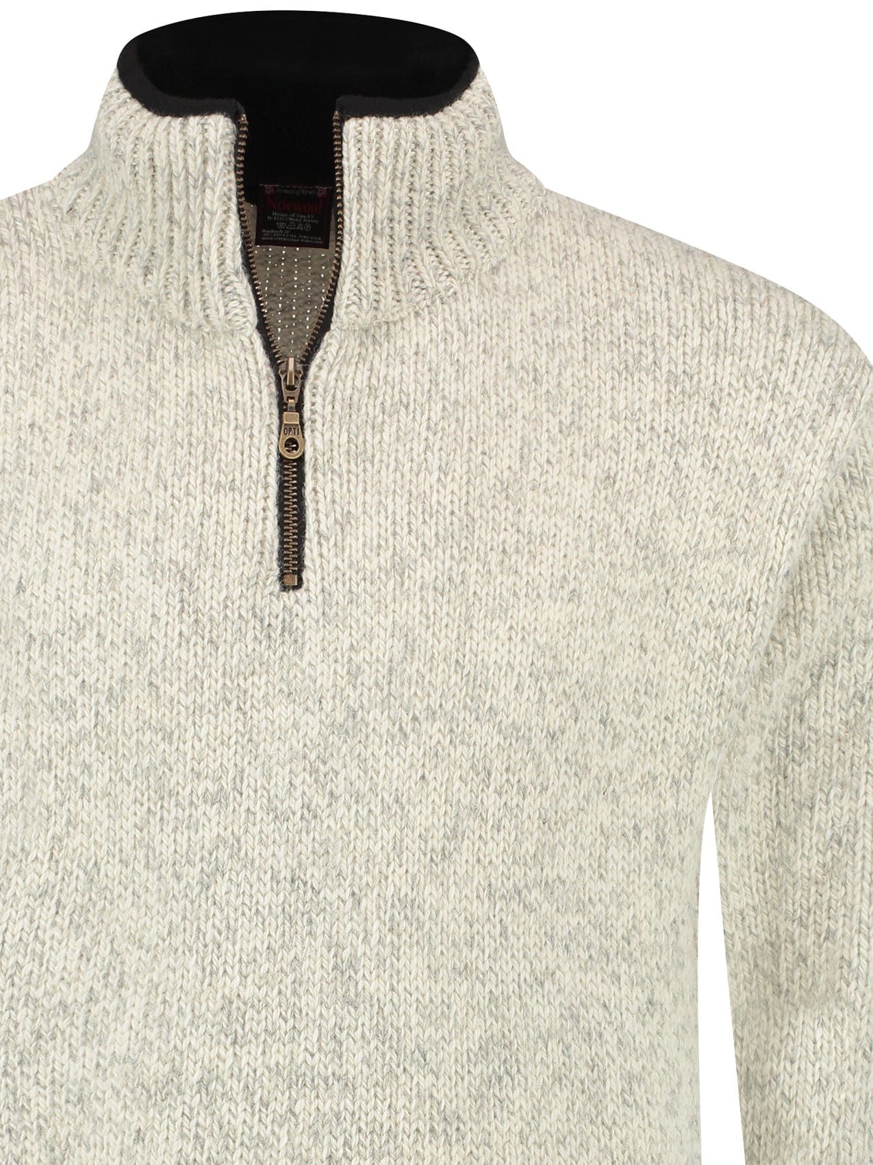 Norwegian zip-up sweater in 100% pure new wool