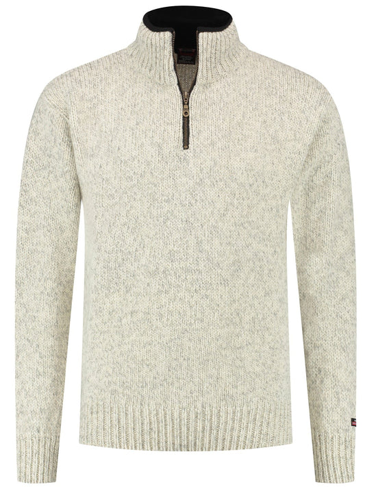 Norwegian zip-up sweater in 100% pure new wool