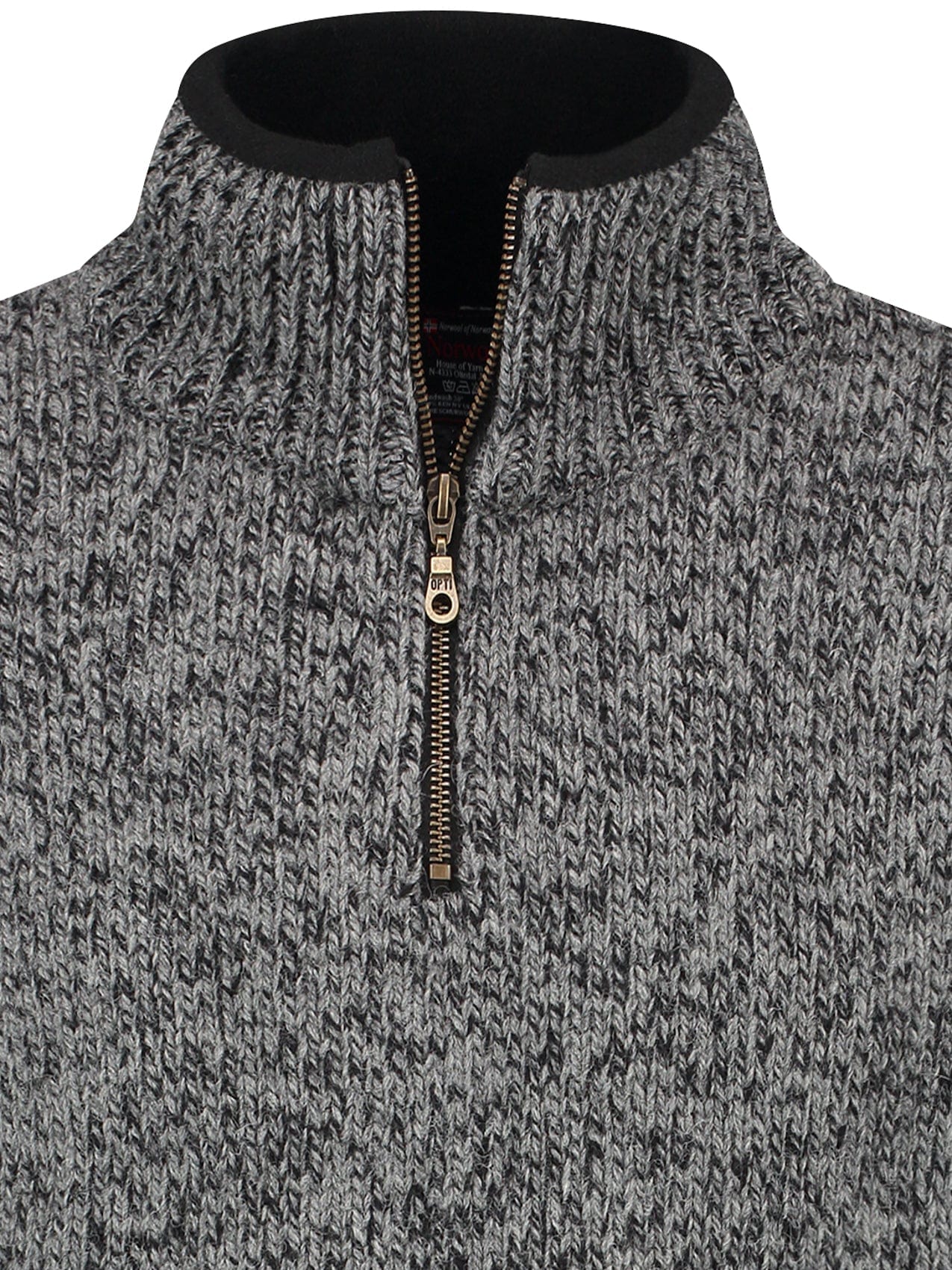 Norwegian zip-up sweater in 100% pure new wool