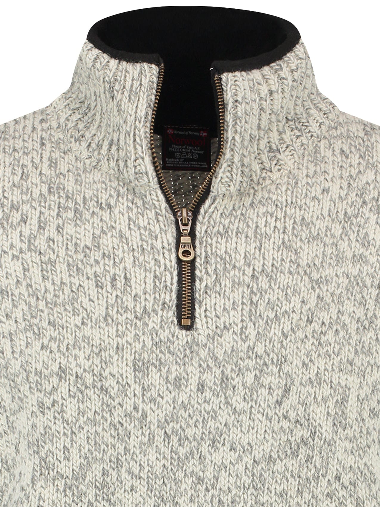 Norwegian zip-up sweater in 100% pure new wool