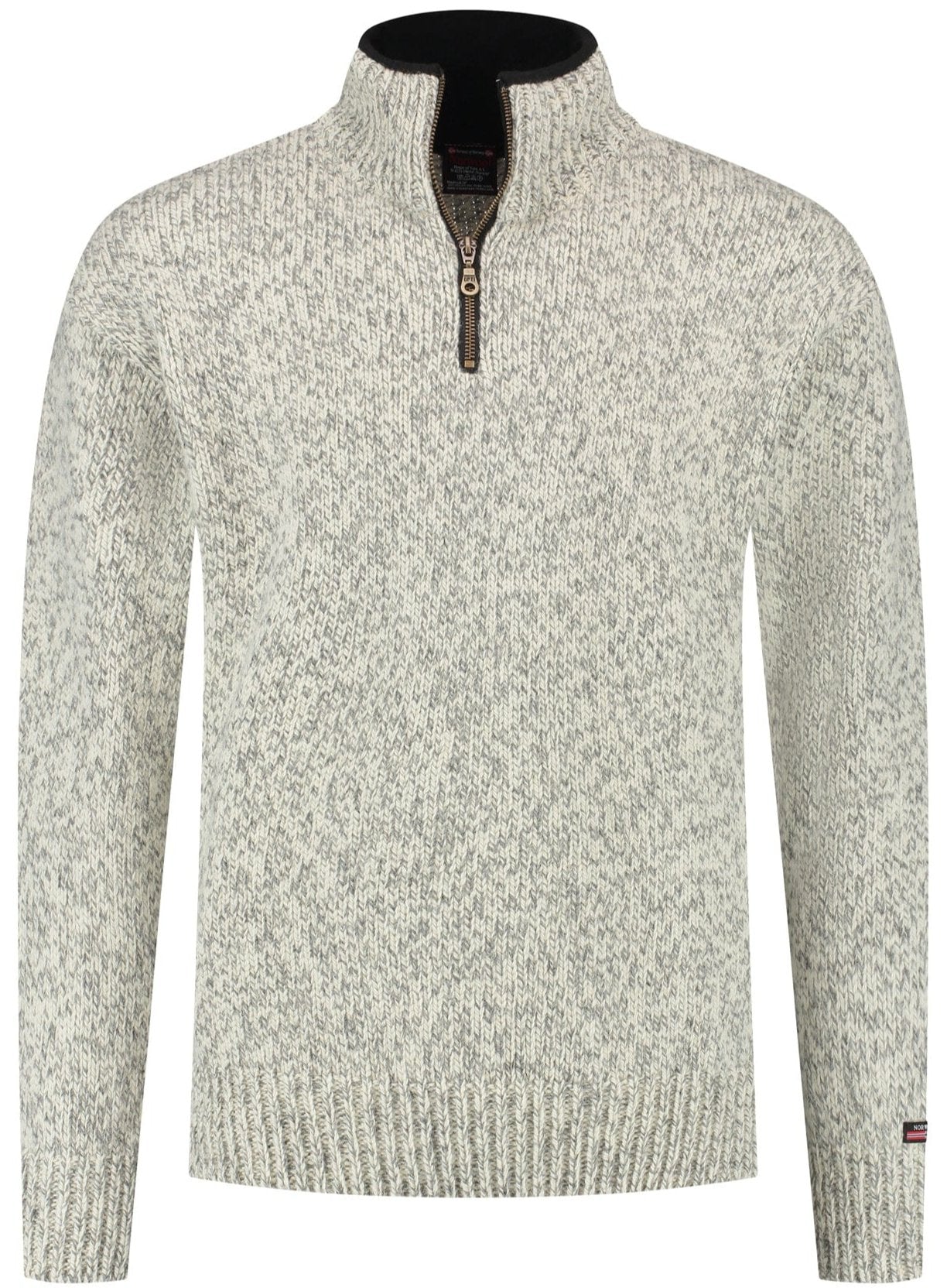 Norwegian zip-up sweater in 100% pure new wool