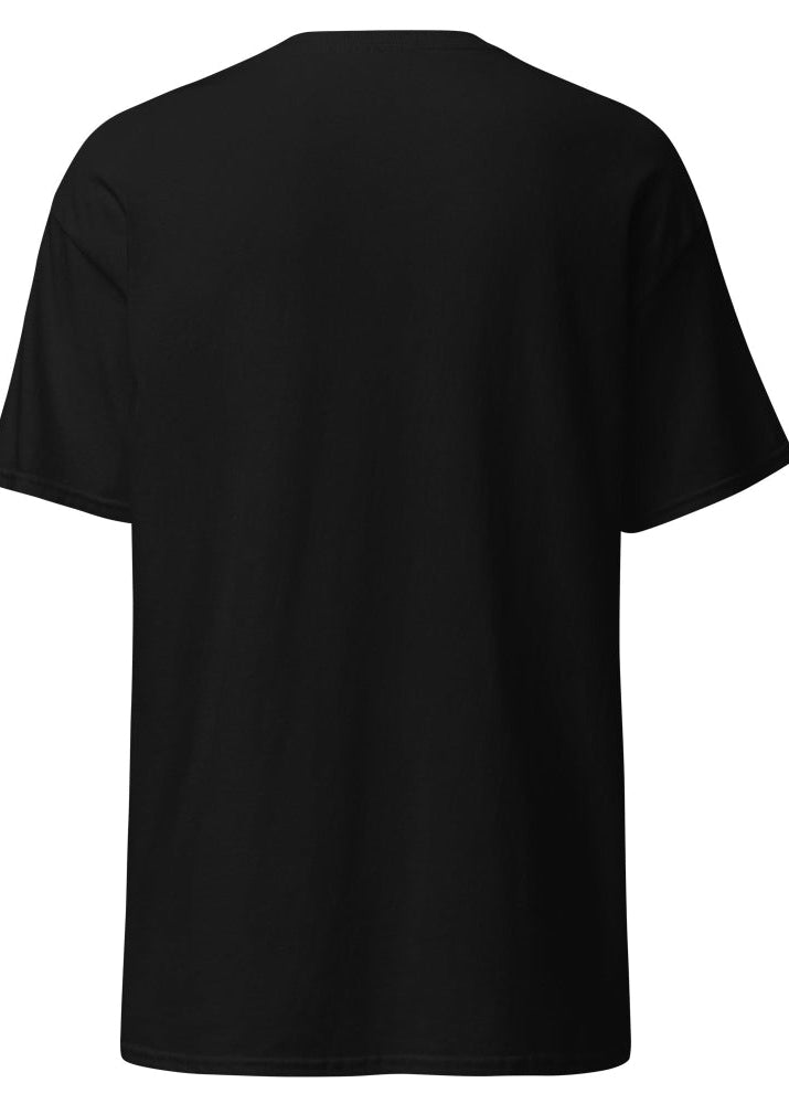 Svart herr-t-shirt med Wirvelvind Skandinavien äventyrsdesign