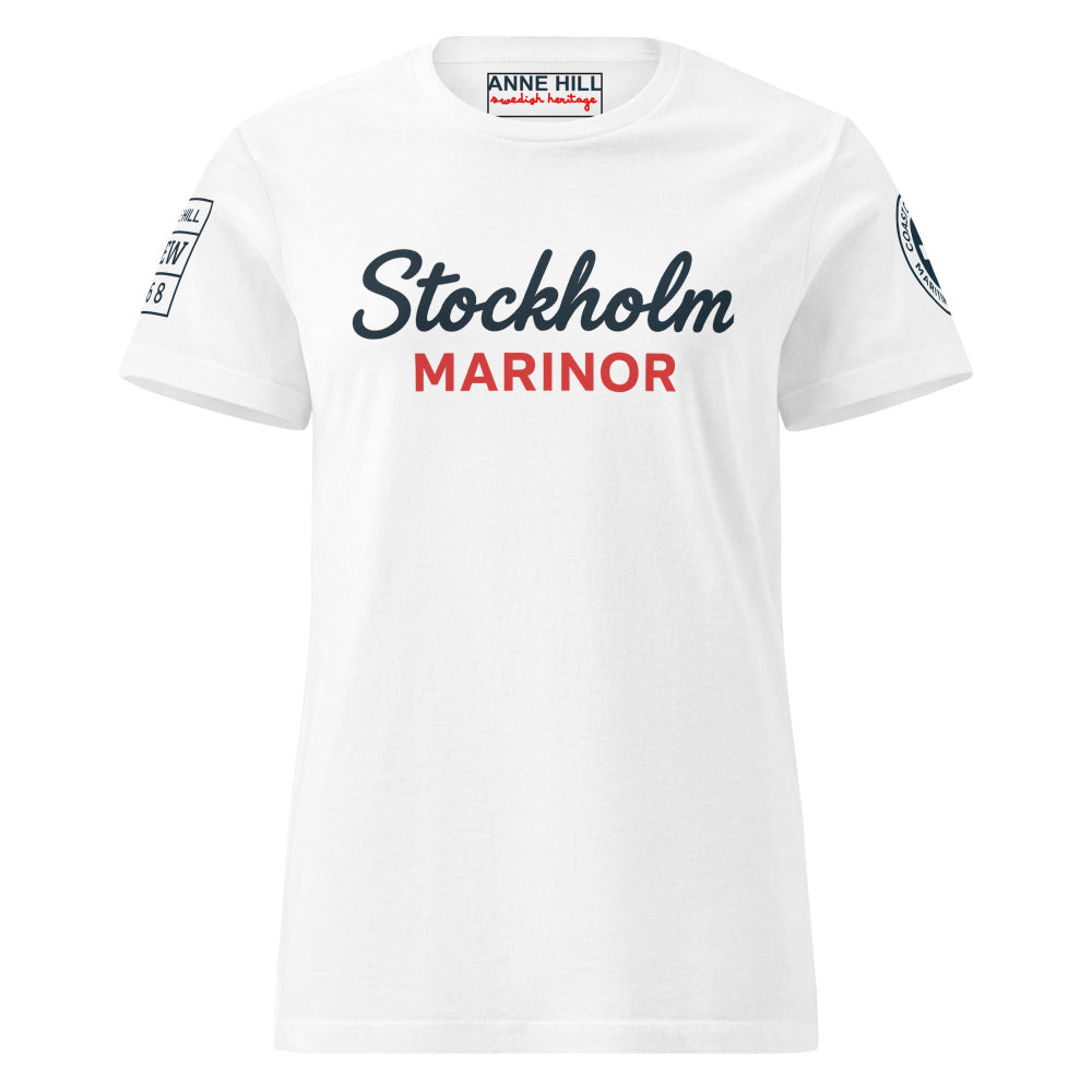 Vit dam t-shirt Stockholm Marinor framifrån