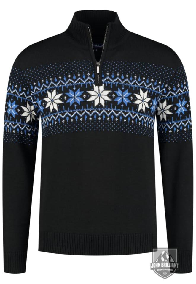 Shop online Premium Quality Norwegian Mens Pullover Merino, Black - John Brilliant