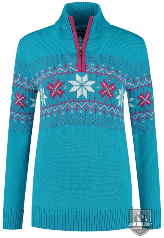 Buy online Premium Quality Norwegian Womens Pullover Fargerik, Aqua - John Brilliant