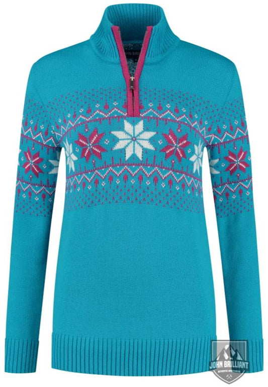 Buy online Premium Quality Norwegian Womens Pullover Fargerik, Aqua - John Brilliant