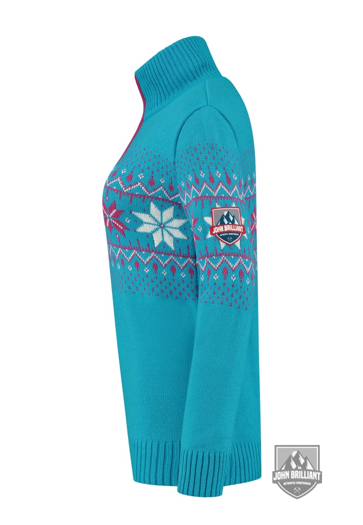 Buy online Premium Quality Norwegian Womens Pullover Fargerik, Aqua - John Brilliant