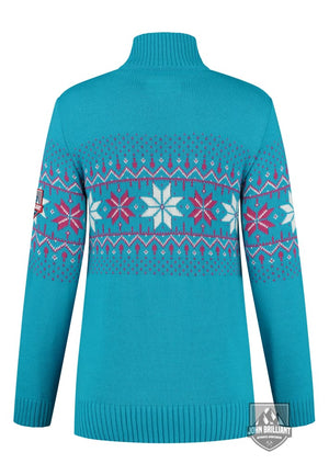 Buy online Premium Quality Norwegian Womens Pullover Fargerik, Aqua - John Brilliant